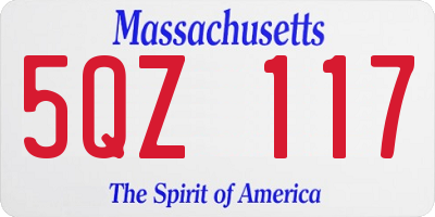 MA license plate 5QZ117