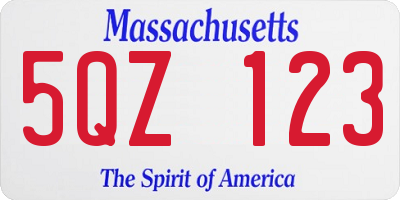 MA license plate 5QZ123