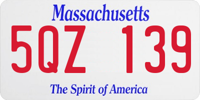 MA license plate 5QZ139
