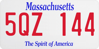 MA license plate 5QZ144