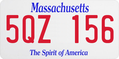 MA license plate 5QZ156