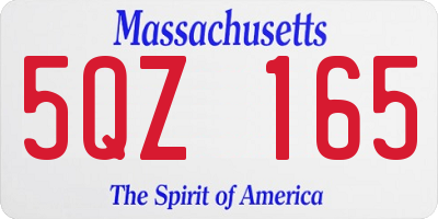 MA license plate 5QZ165