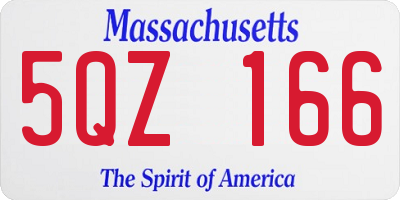 MA license plate 5QZ166