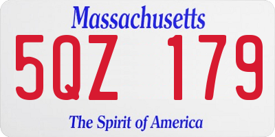 MA license plate 5QZ179