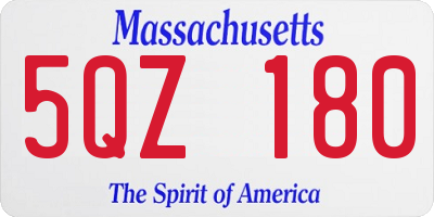 MA license plate 5QZ180