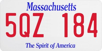 MA license plate 5QZ184