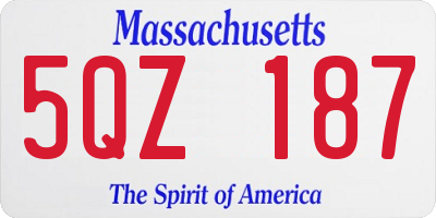 MA license plate 5QZ187