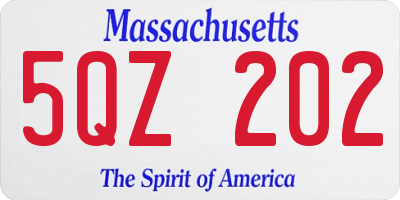 MA license plate 5QZ202