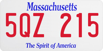 MA license plate 5QZ215