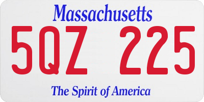 MA license plate 5QZ225