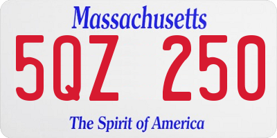 MA license plate 5QZ250