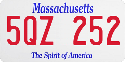 MA license plate 5QZ252