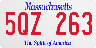 MA license plate 5QZ263