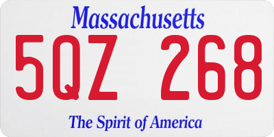 MA license plate 5QZ268