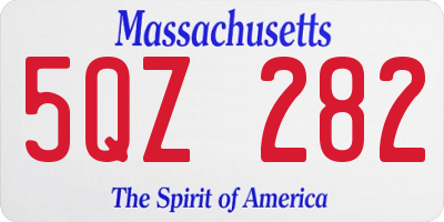 MA license plate 5QZ282