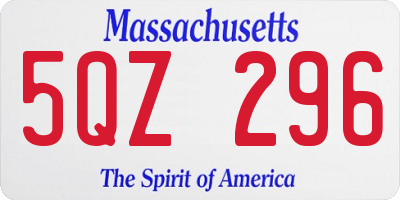 MA license plate 5QZ296