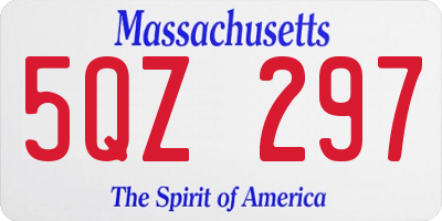 MA license plate 5QZ297