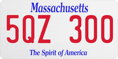 MA license plate 5QZ300