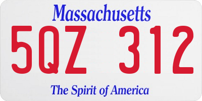 MA license plate 5QZ312