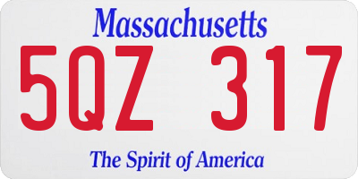 MA license plate 5QZ317