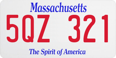 MA license plate 5QZ321