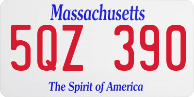 MA license plate 5QZ390