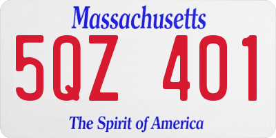 MA license plate 5QZ401