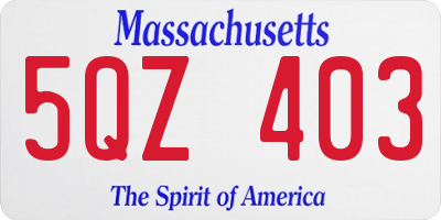 MA license plate 5QZ403