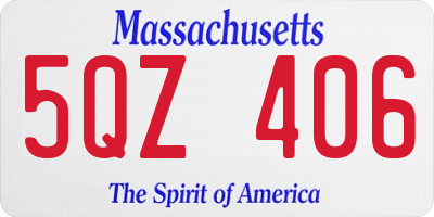 MA license plate 5QZ406