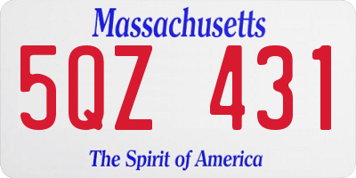 MA license plate 5QZ431