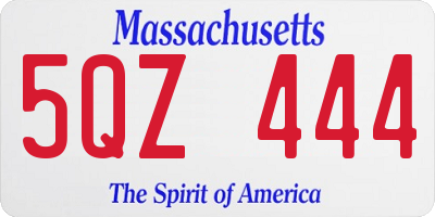 MA license plate 5QZ444