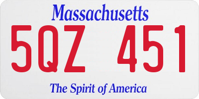 MA license plate 5QZ451