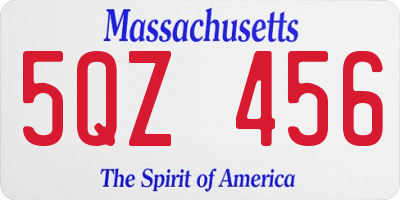 MA license plate 5QZ456