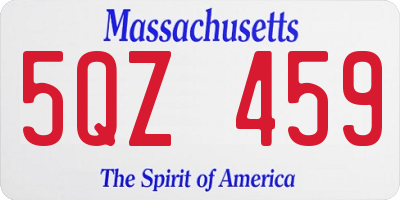 MA license plate 5QZ459
