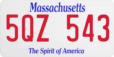 MA license plate 5QZ543