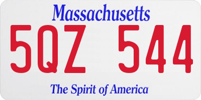 MA license plate 5QZ544