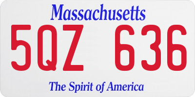MA license plate 5QZ636
