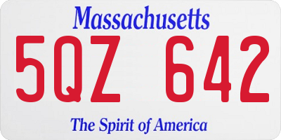 MA license plate 5QZ642
