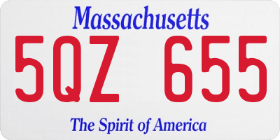 MA license plate 5QZ655