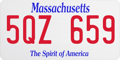 MA license plate 5QZ659