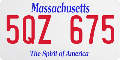 MA license plate 5QZ675