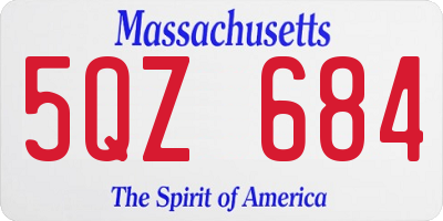MA license plate 5QZ684