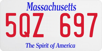 MA license plate 5QZ697