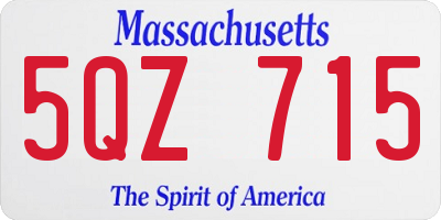 MA license plate 5QZ715