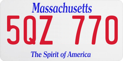 MA license plate 5QZ770