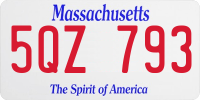 MA license plate 5QZ793