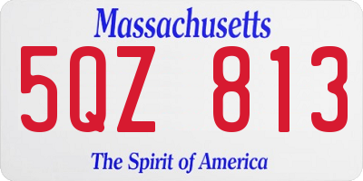 MA license plate 5QZ813