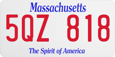 MA license plate 5QZ818