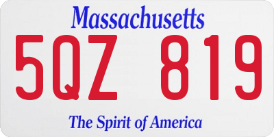 MA license plate 5QZ819
