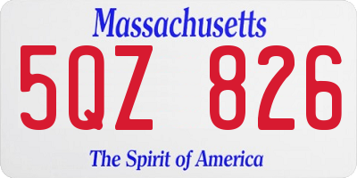 MA license plate 5QZ826